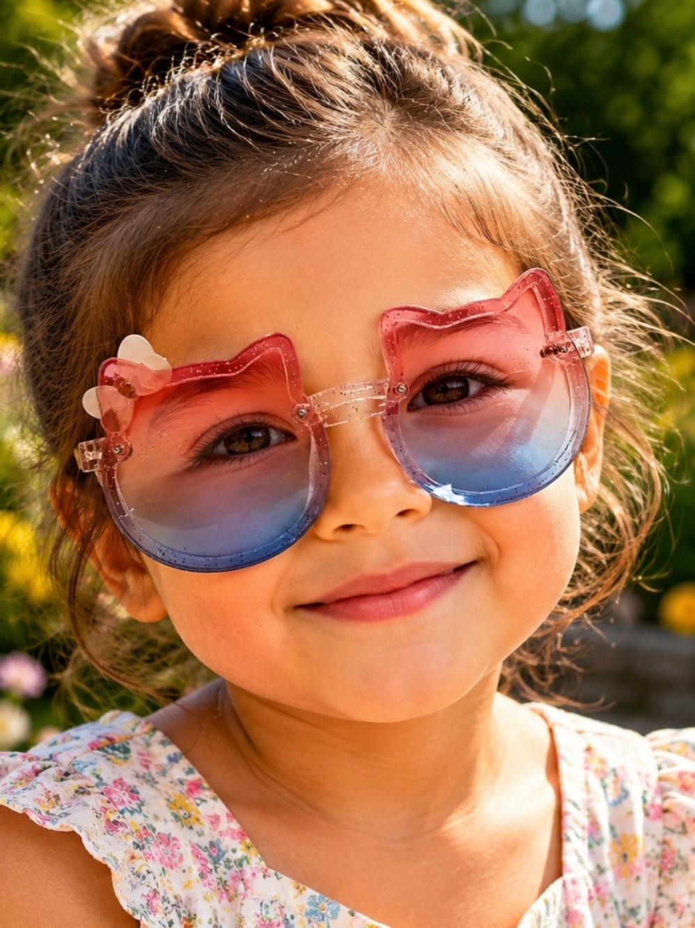 Kids Gradient Cat Sunglasses - Pink to Blue